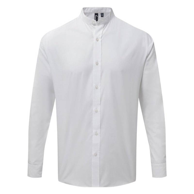 Langarm Grandad Hemd Herren Weiss XL von PREMIER