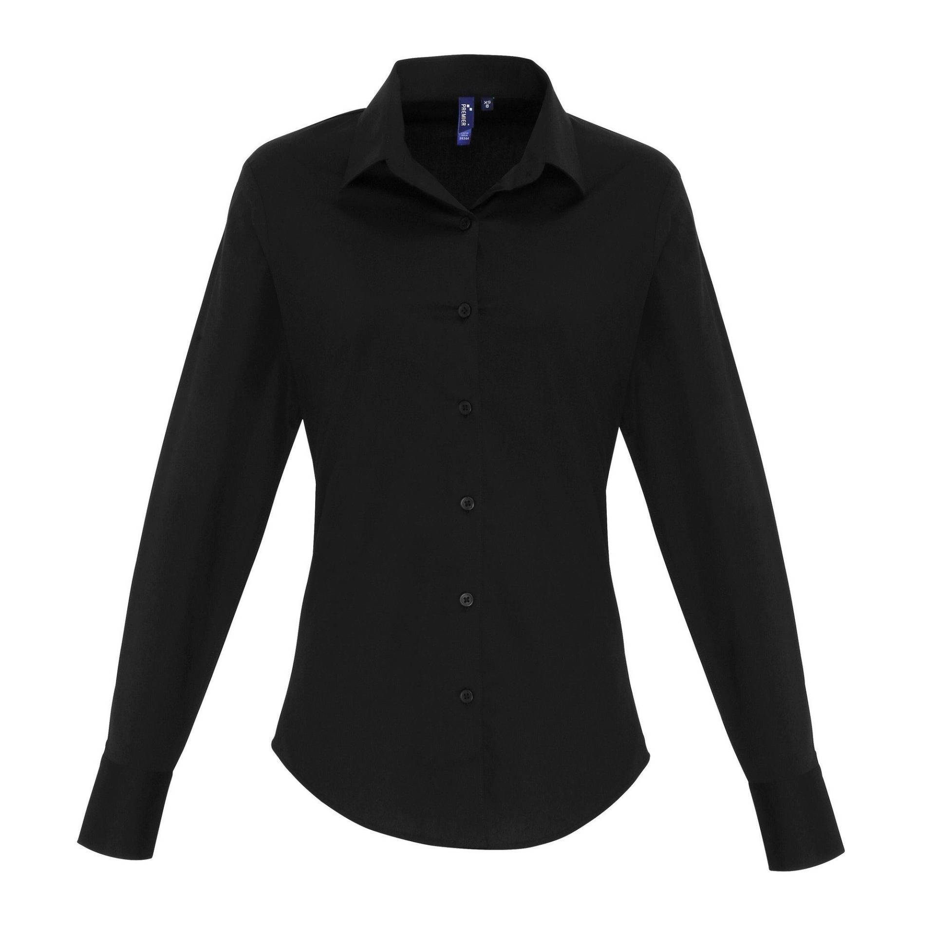 Bluse Langärmlig Damen Schwarz XL von PREMIER