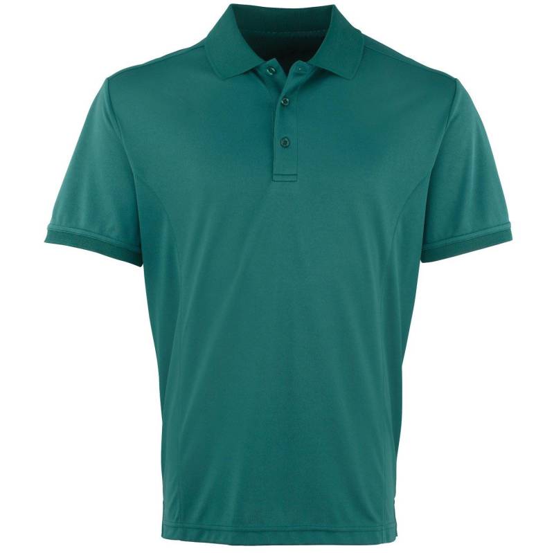 Coolchecker Pique Kurzarm Polo Tshirt Herren Dunkelgrün XL von PREMIER