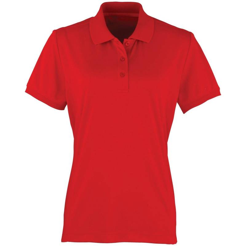 PREMIER - Coolchecker Piqué PoloShirt Polohemd, Kurzarm, für Damen, Rot Bunt, Größe XL von PREMIER