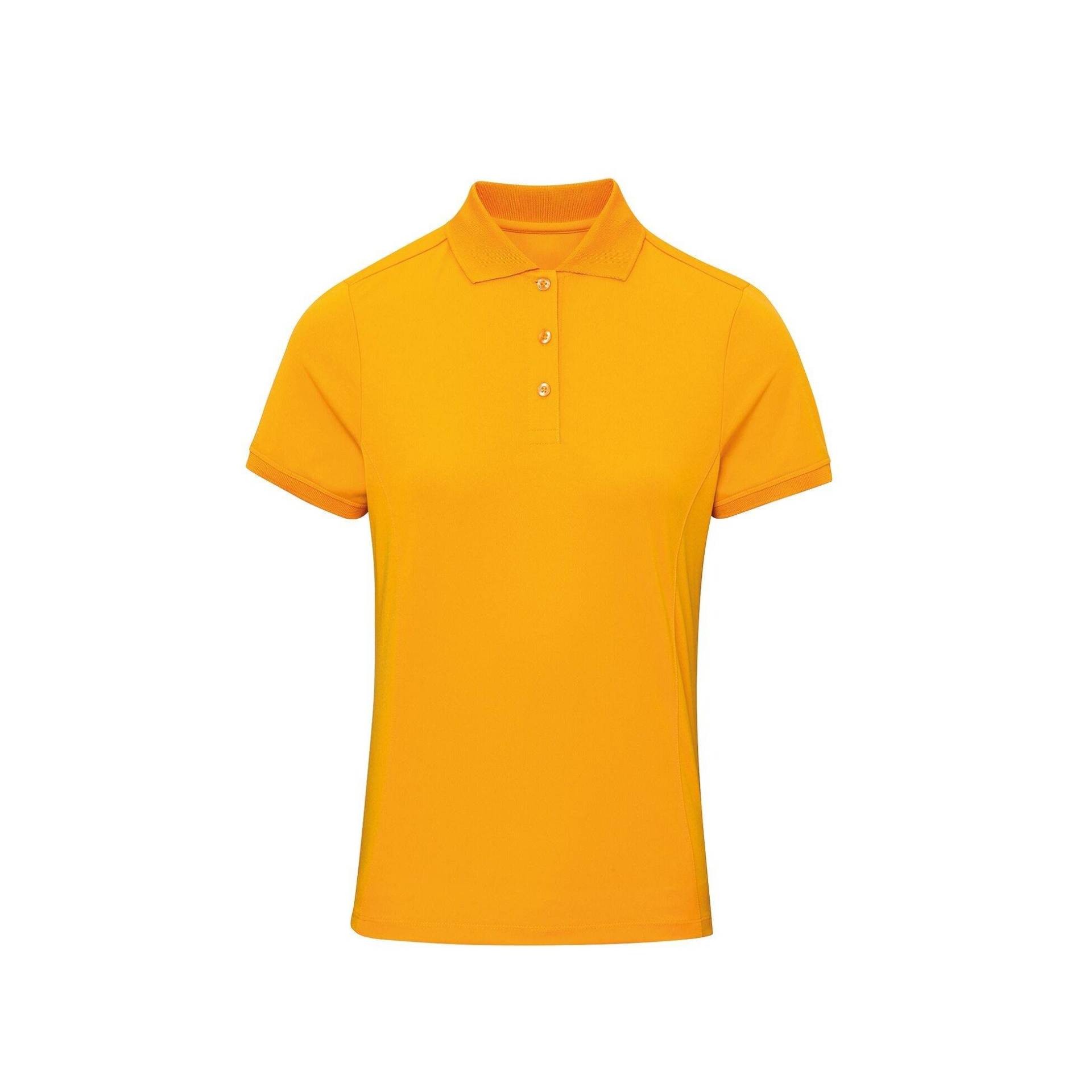 Coolchecker Piqué Poloshirt Polohemd, Kurzarm Damen Gelb Orangé XL von PREMIER