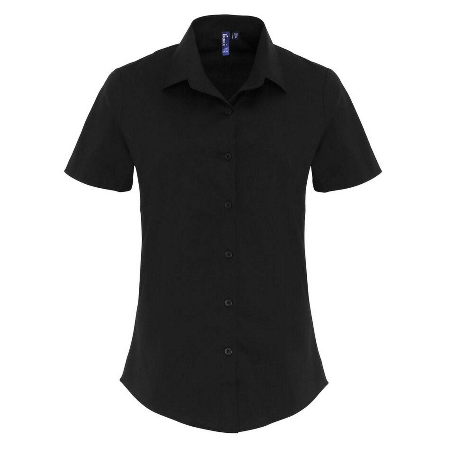 Bluse Kurzärmlig Damen Schwarz XS von PREMIER