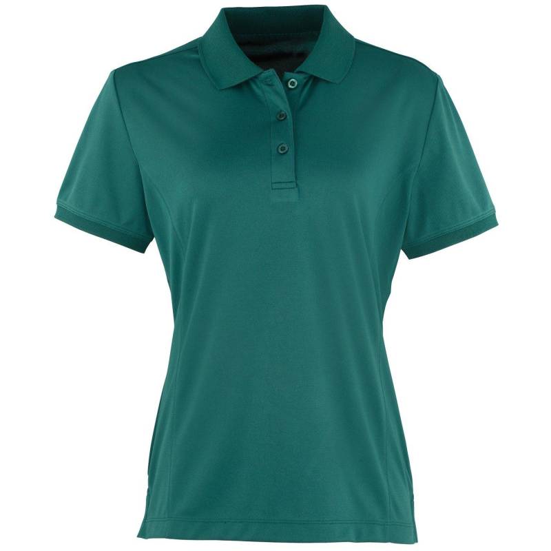 PREMIER - Coolchecker Piqué PoloShirt Polohemd, Kurzarm, für Damen, Dunkelgrün, Größe XS von PREMIER