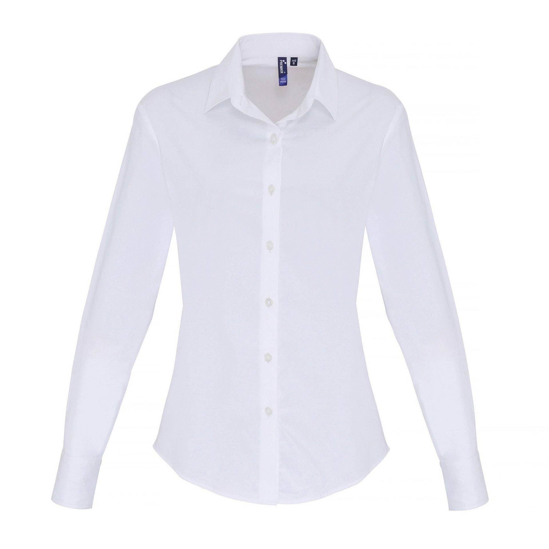 Bluse Langärmlig Damen Weiss XXL von PREMIER