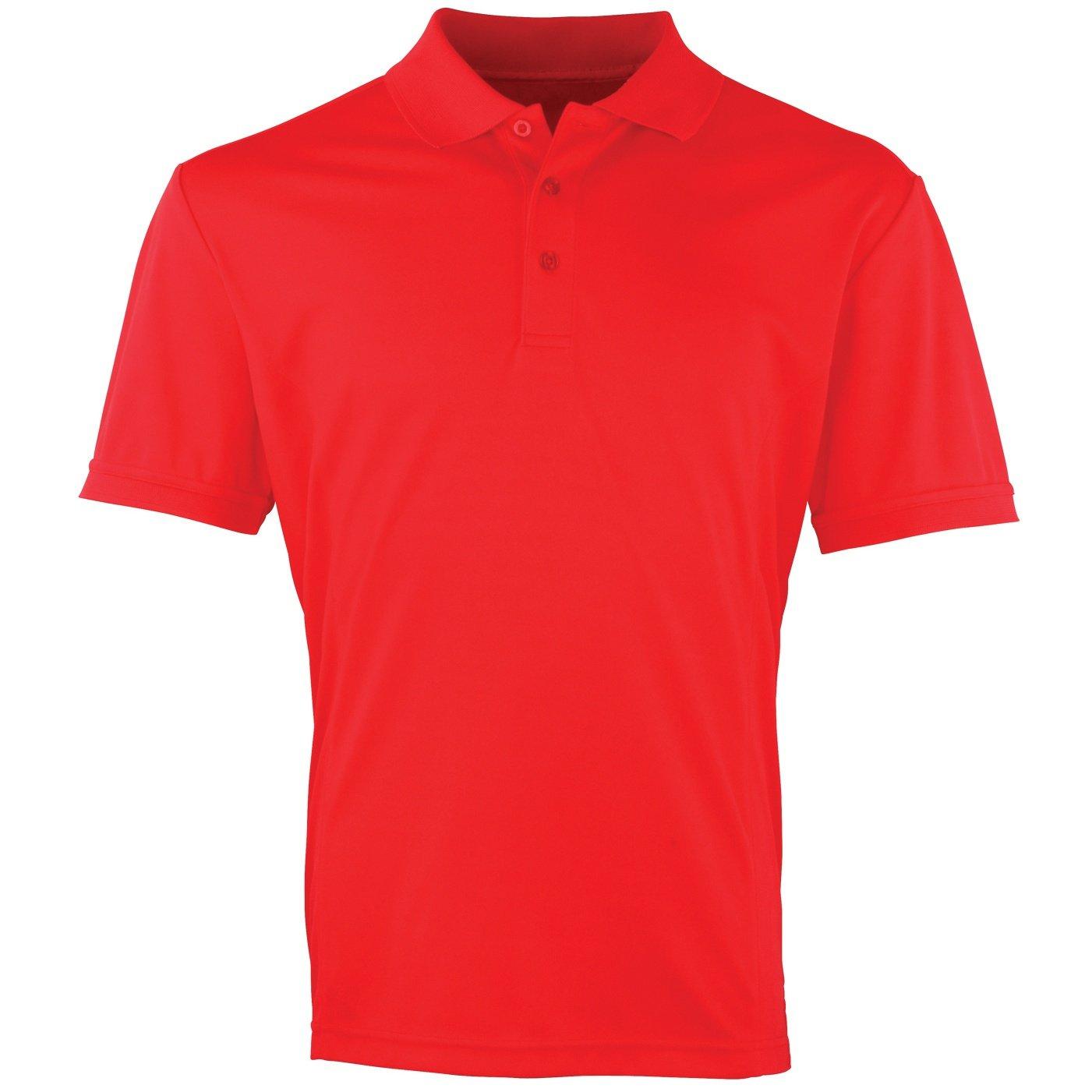 PREMIER - Coolchecker Poloshirt kurzärmlig, für Herren, Rot, Größe M von PREMIER