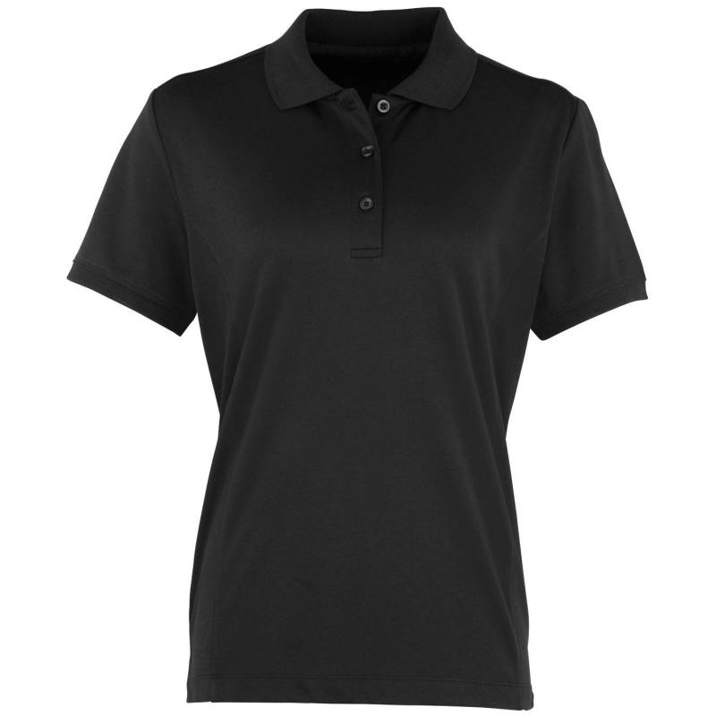 Coolchecker Piqué Poloshirt Polohemd, Kurzarm Damen Schwarz XXL von PREMIER