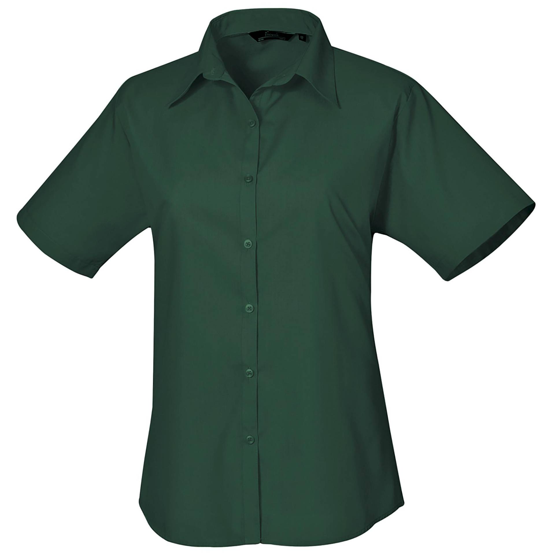 Popeline Bluse Damen Dunkelgrün 50 von PREMIER