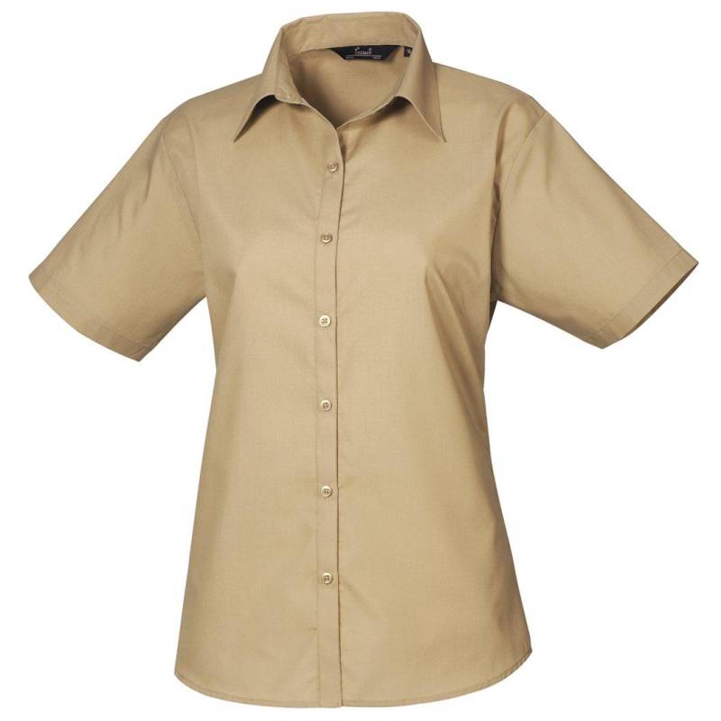 Popeline Bluse Damen Khaki 48 von PREMIER