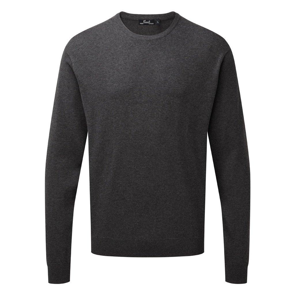 Rundhals Sweater Mit Baumwolle Damen Charcoal Black 4XL von PREMIER