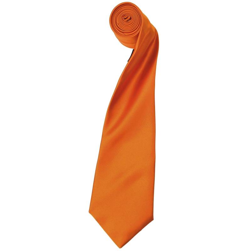 Satinkrawatte, Unifarben (2 Stückpackung) Herren Orange ONE SIZE von PREMIER