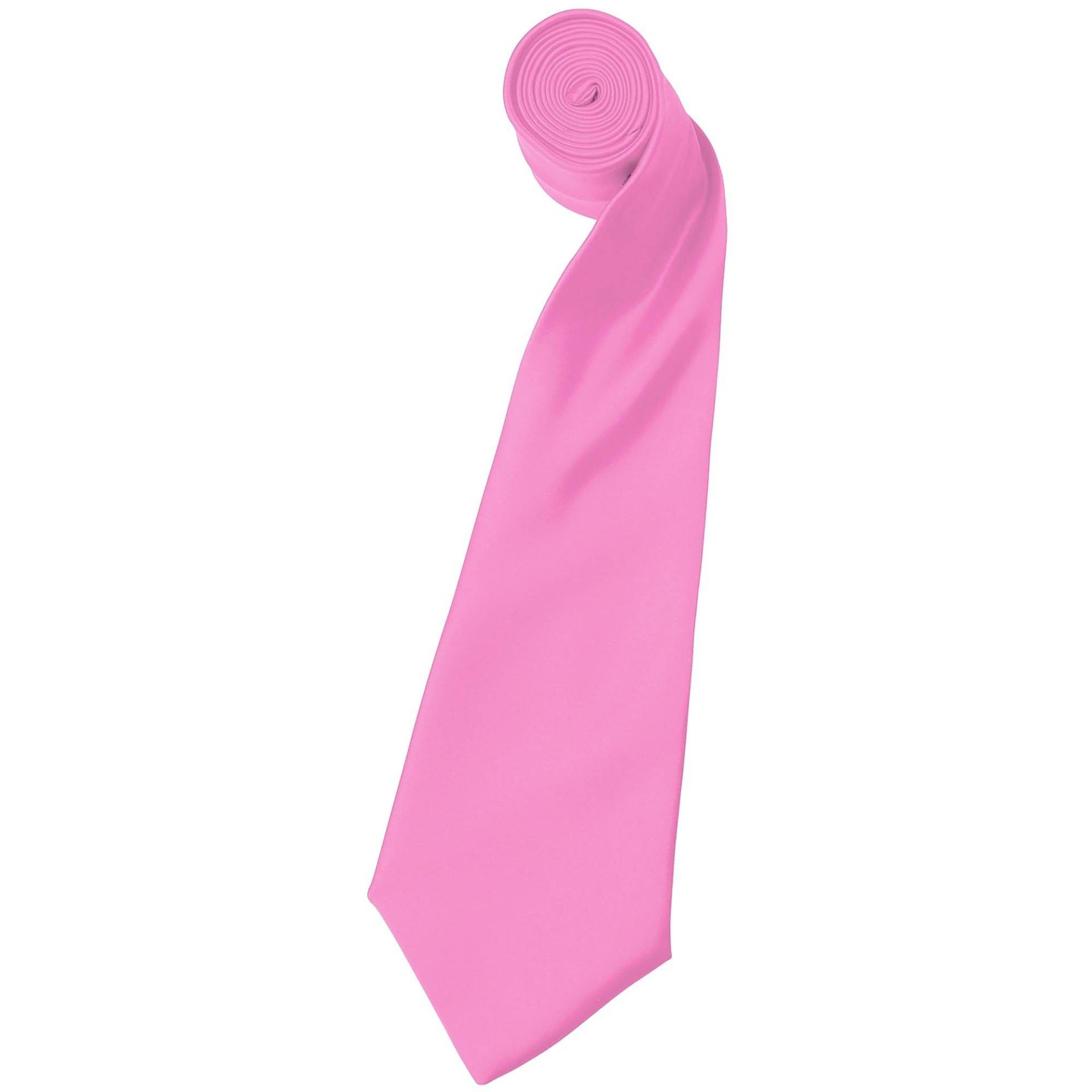 PREMIER - SatinKrawatte, unifarben (2 StückPackung), für Herren, Pink, One Size von PREMIER