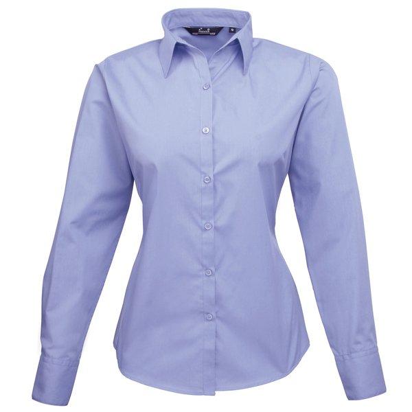 PREMIER - Popeline Bluse Arbeitshemd, für Damen, Blau, Größe 40 von PREMIER