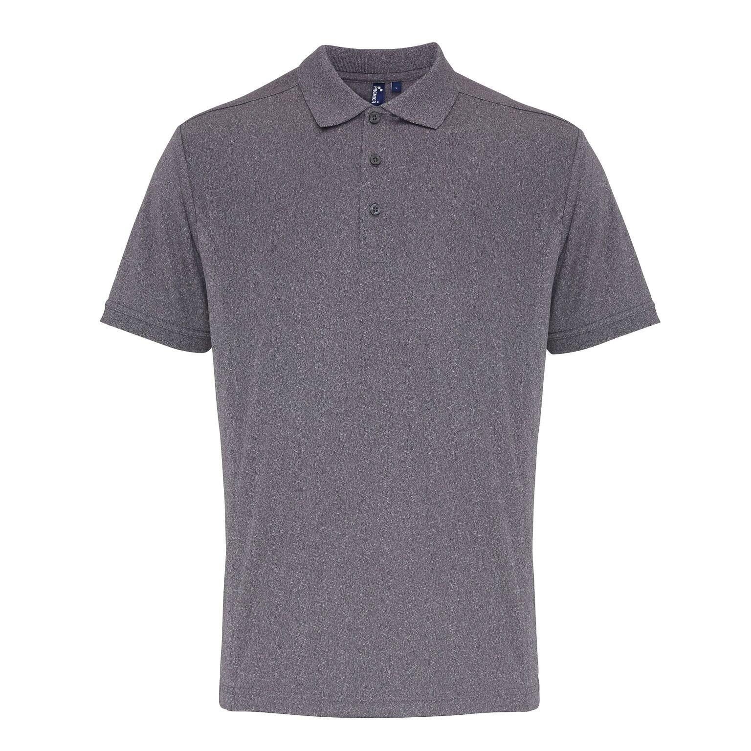 PREMIER - Coolchecker Poloshirt kurzärmlig, für Herren, Grau, Größe L von PREMIER