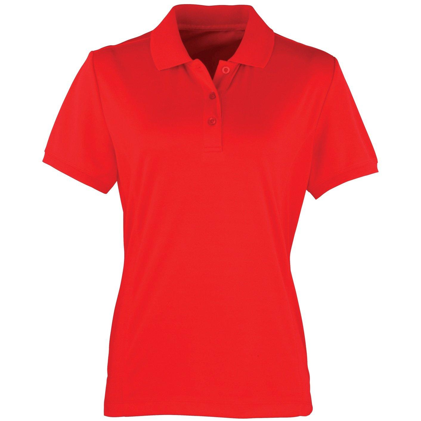 Coolchecker Piqué Poloshirt Polohemd, Kurzarm Damen Rot M von PREMIER