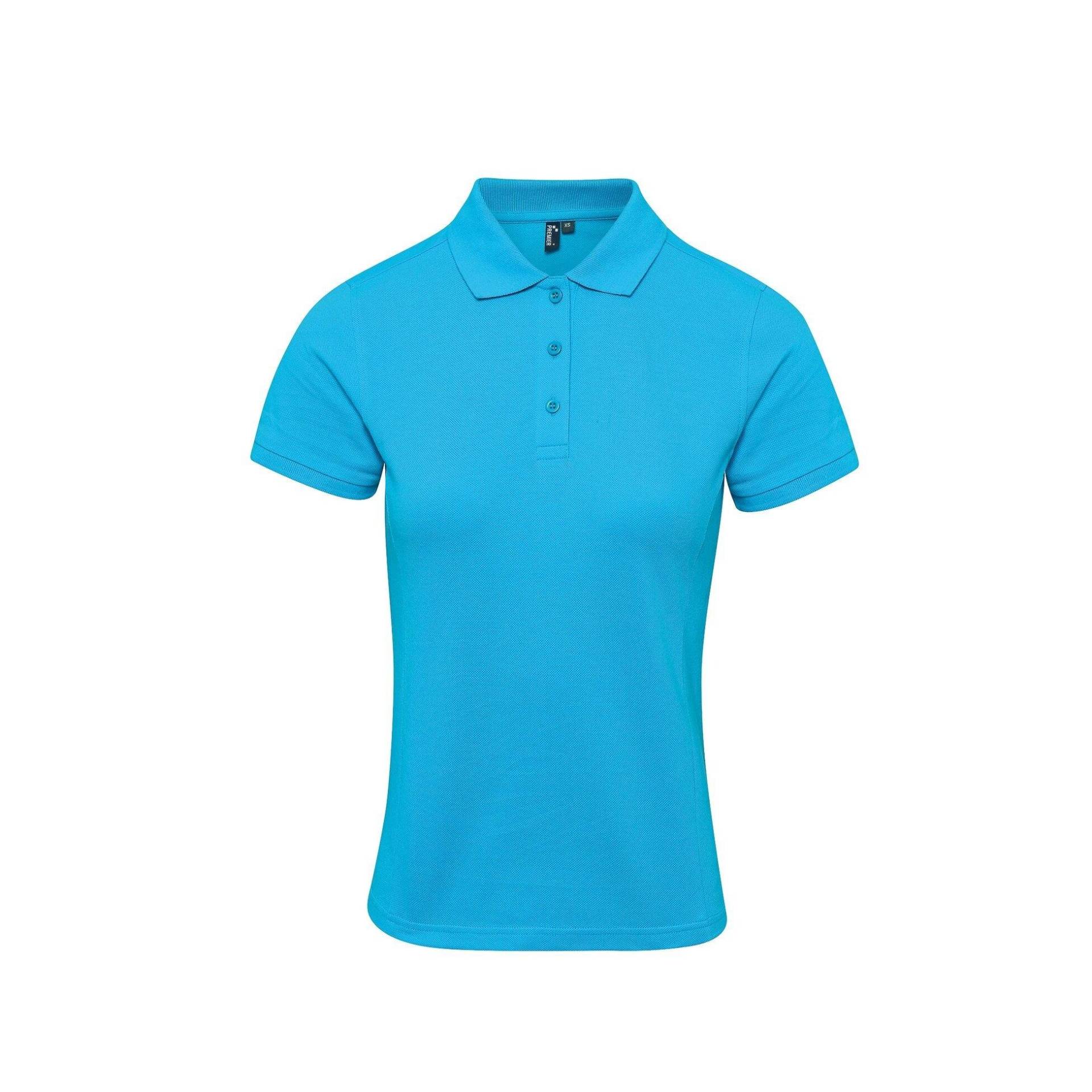 Poloshirt Coolchecker Mit Coolplus Damen Türkisblau XL von PREMIER