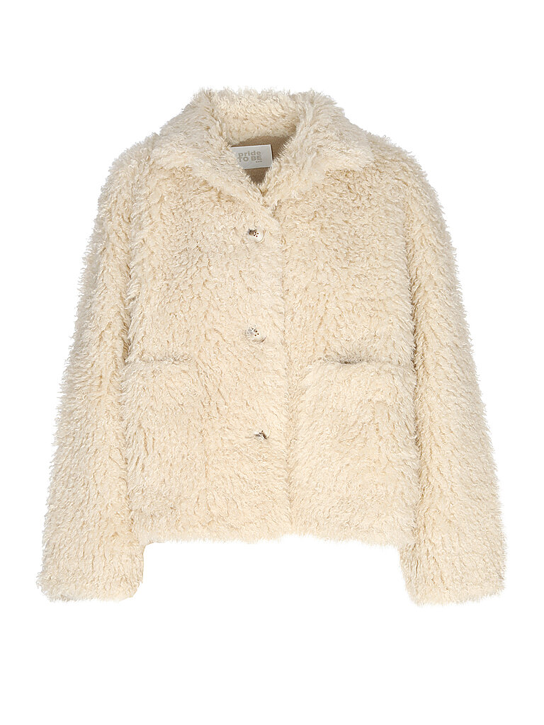 PRIDE TO BE Jacke in Felloptik DENNY beige | S von PRIDE TO BE