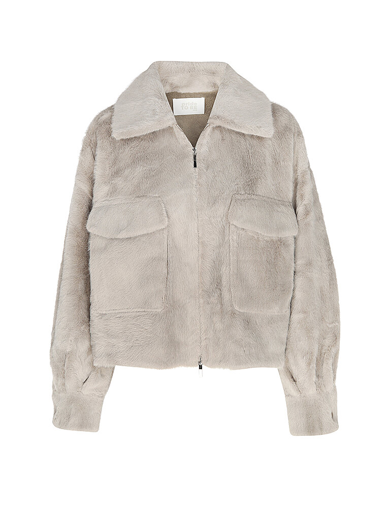 PRIDE TO BE Jacke in Felloptik VANA beige | XS von PRIDE TO BE