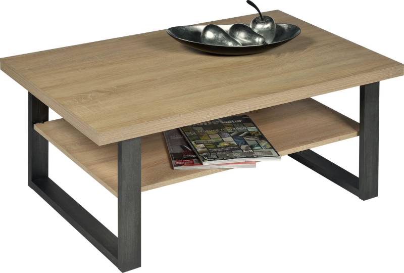 PRO Line Couchtisch, aus Holz, mit Kufengestell, Platte und Ablageboden Sonoma Eiche von PRO Line