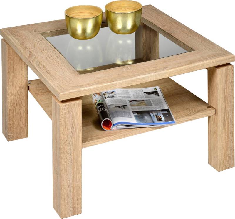 PRO Line Couchtisch, aus Holz, mit Ablageboden, wahlweise mit Holzplatte oder Einlage von PRO Line