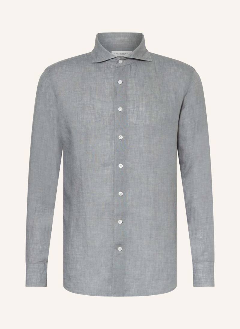 Profuomo Hemd Regular Fit Aus Leinen gruen von PROFUOMO