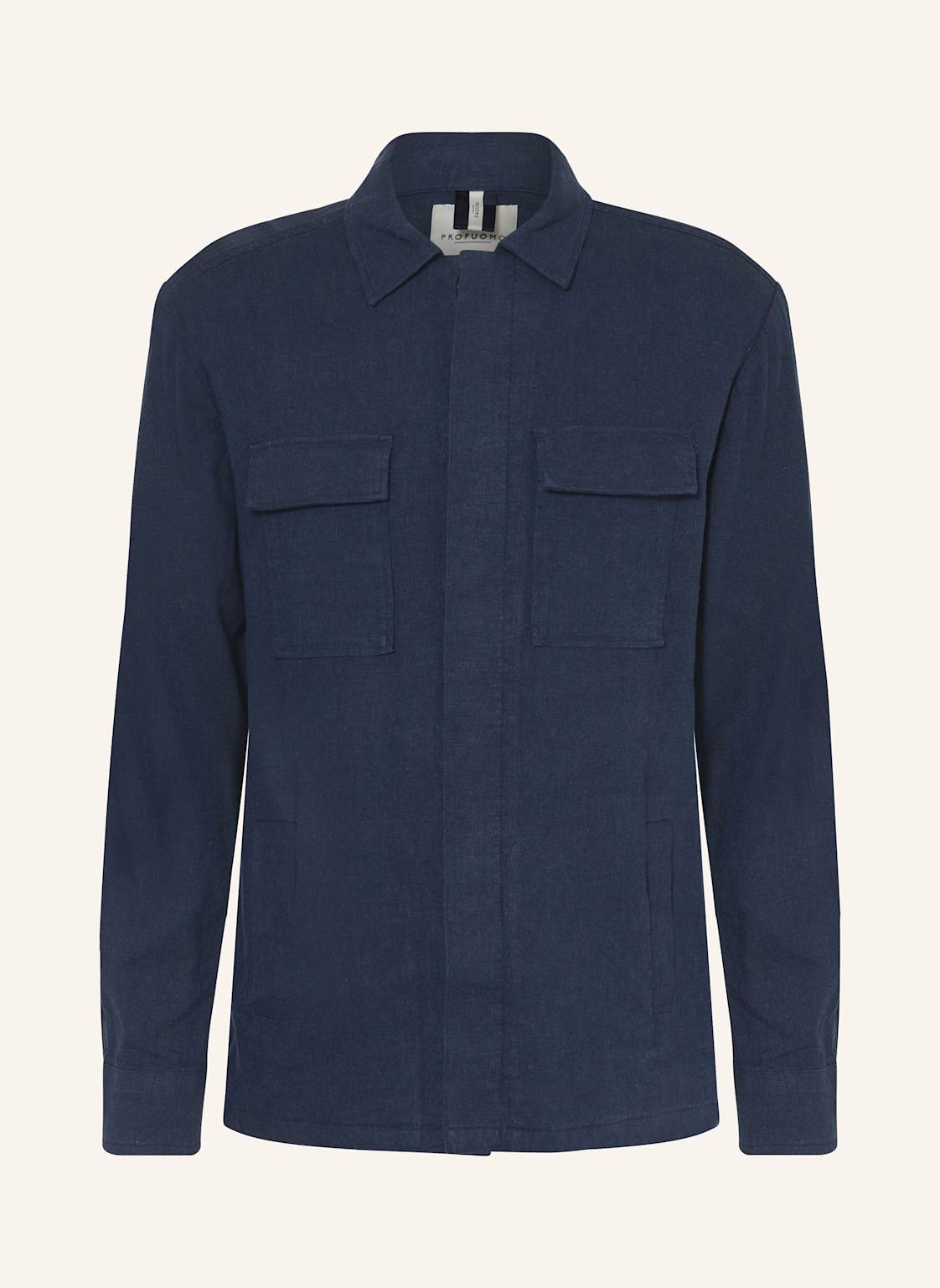 Profuomo Overshirt Mit Leinen blau von PROFUOMO