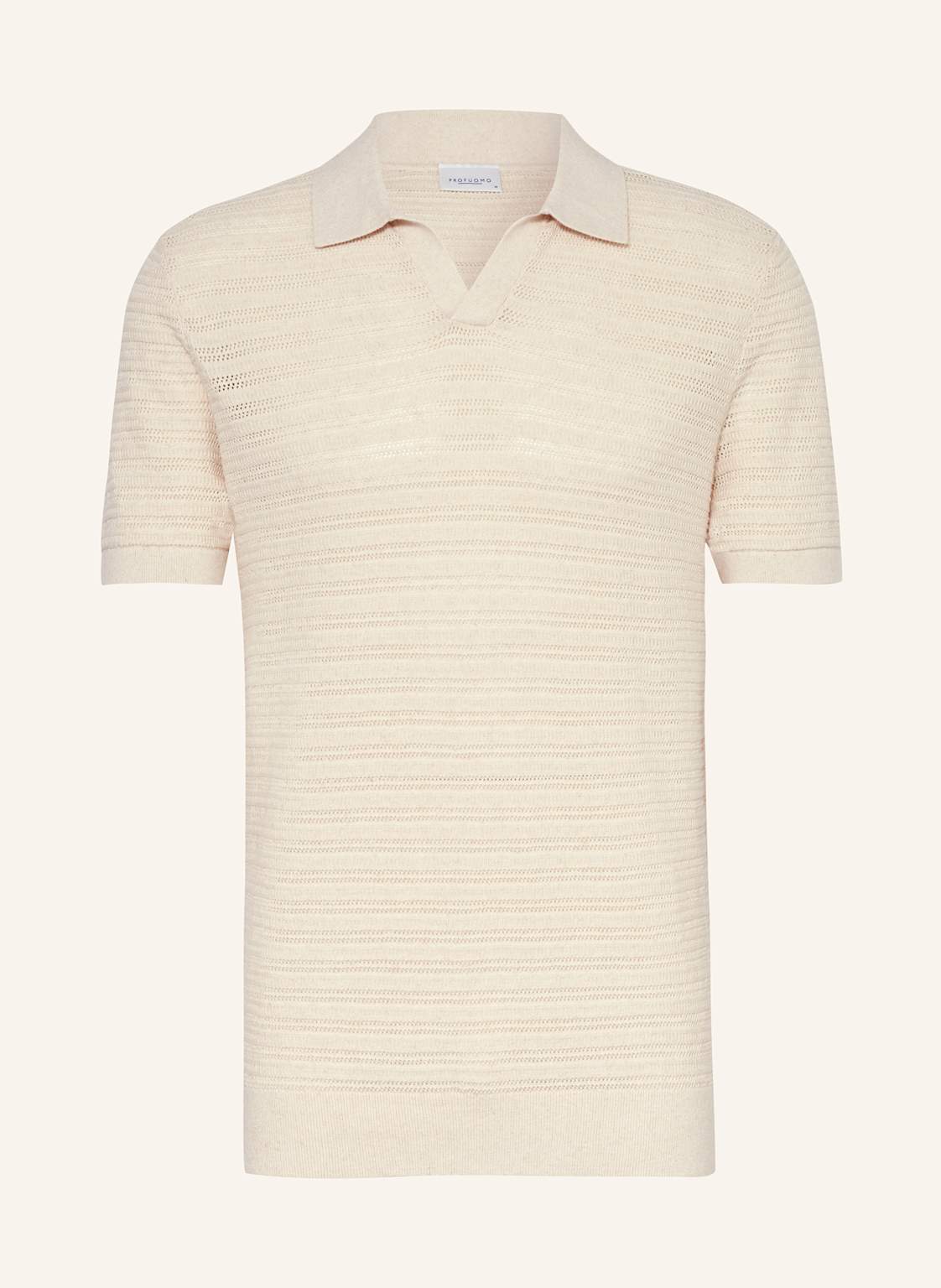 Profuomo Strick-Poloshirt Regular Fit weiss von PROFUOMO