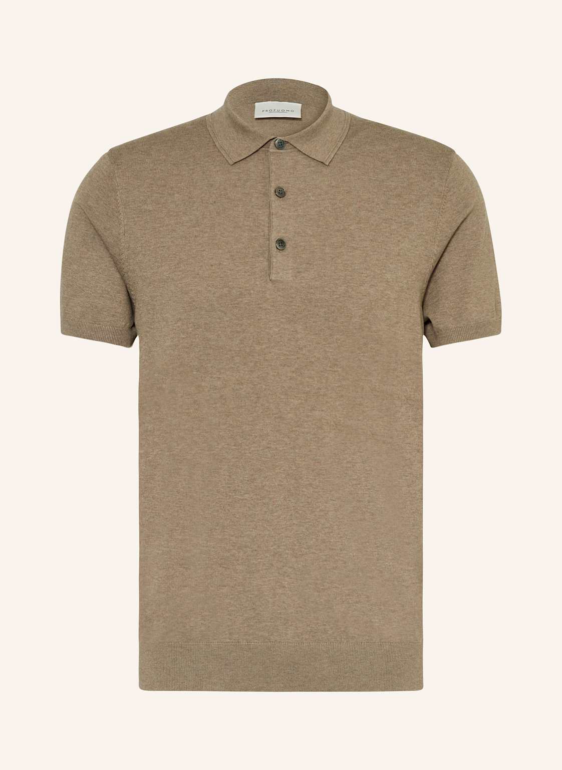 Profuomo Strick-Poloshirt braun von PROFUOMO