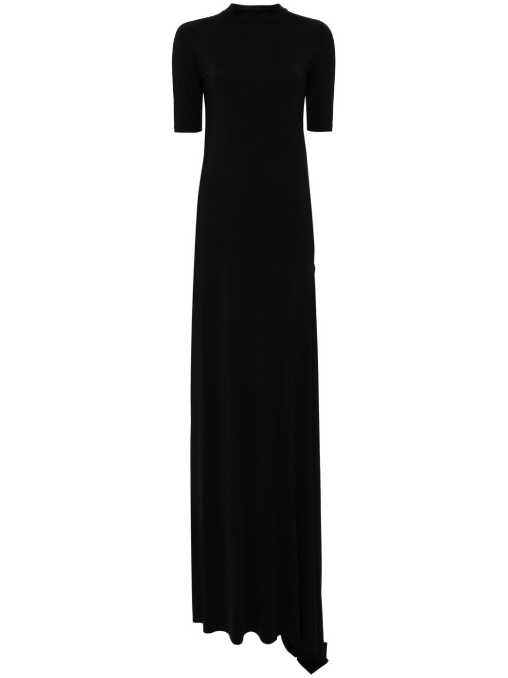 PROTOTYPES draped-detail short-sleeve maxi dress - Black von PROTOTYPES