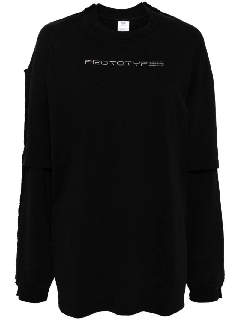 PROTOTYPES logo-embellished layered sweatshirt - Black von PROTOTYPES