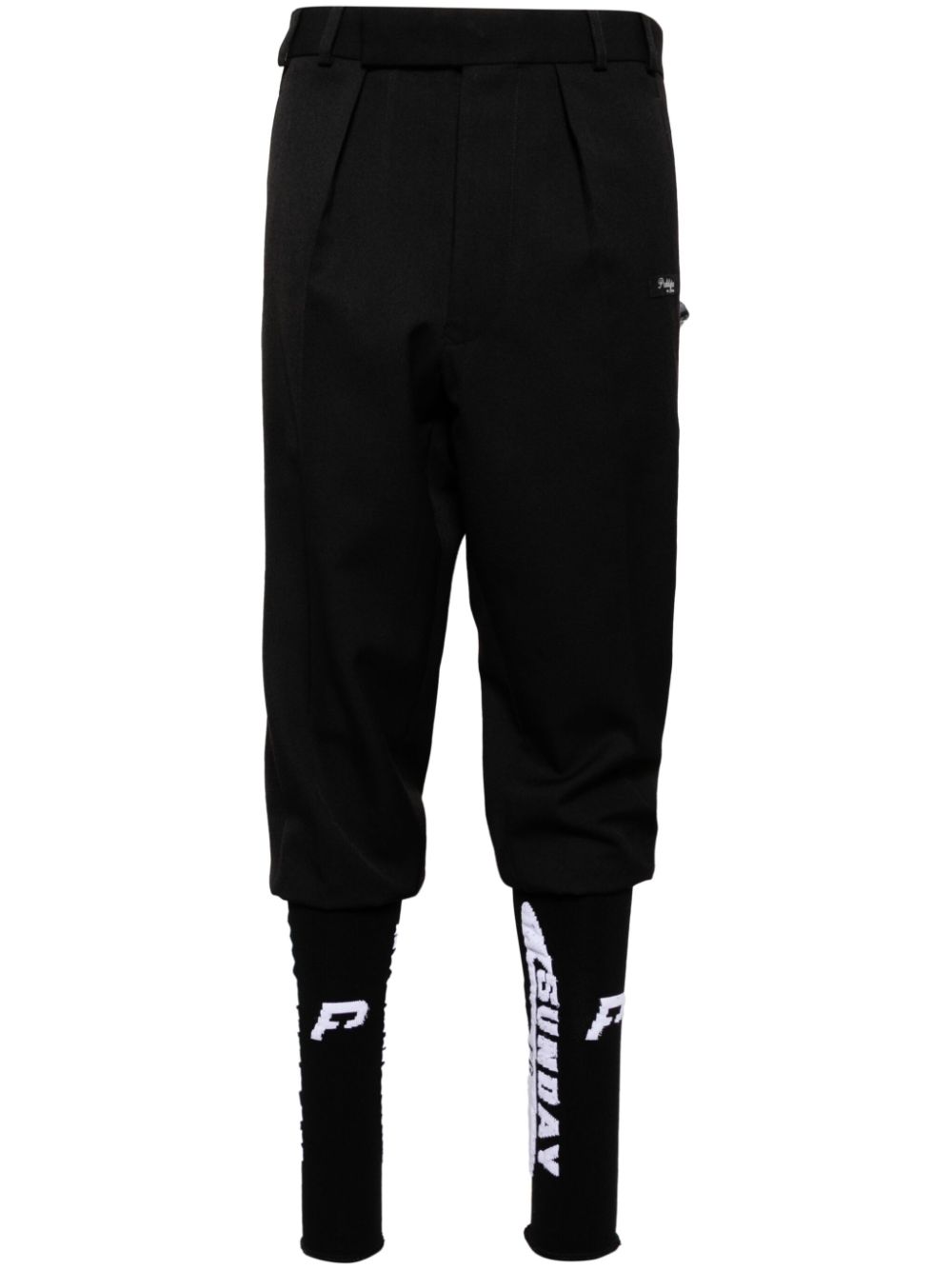 PROTOTYPES logo-patch trousers - Black