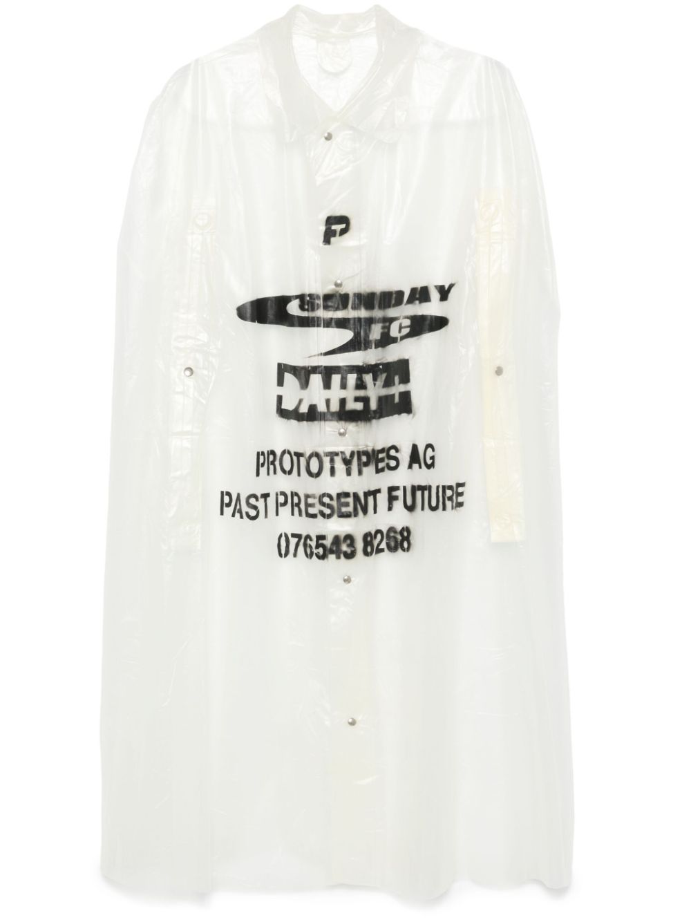 PROTOTYPES logo-print raincoat - White von PROTOTYPES