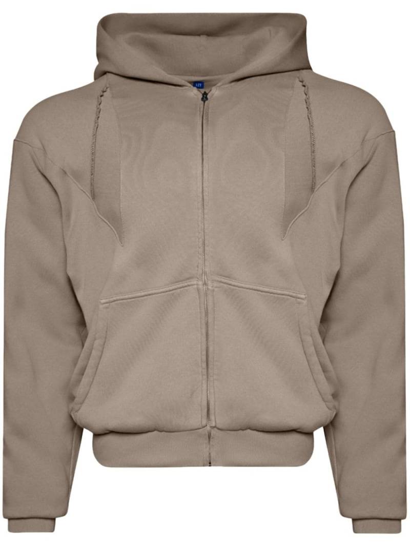 PROTOTYPES panelled zip-up hoodie - Neutrals von PROTOTYPES