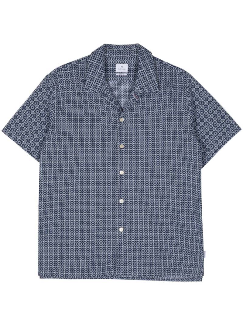 PS Paul Smith Cross-Stitch cotton shirt - Blue von PS Paul Smith