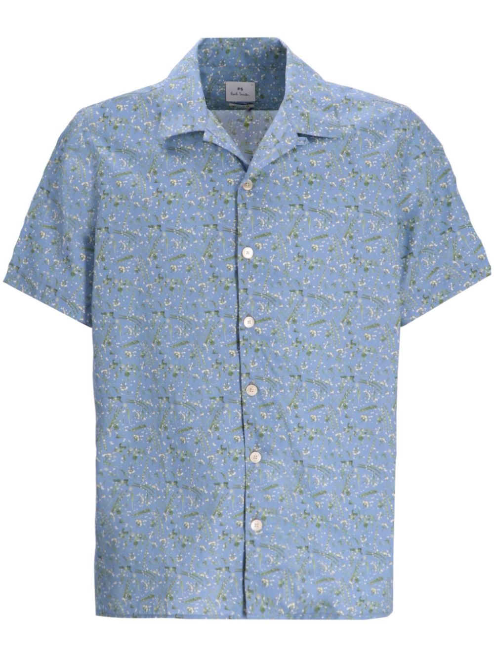 PS Paul Smith Floral Print Cotton Shirt - Blue von PS Paul Smith