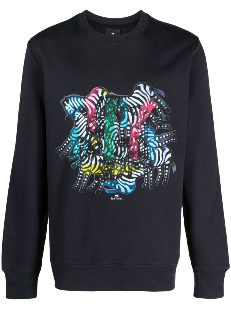 PS Paul Smith Kaleidoscope zebra-print sweatshirt - Blue von PS Paul Smith