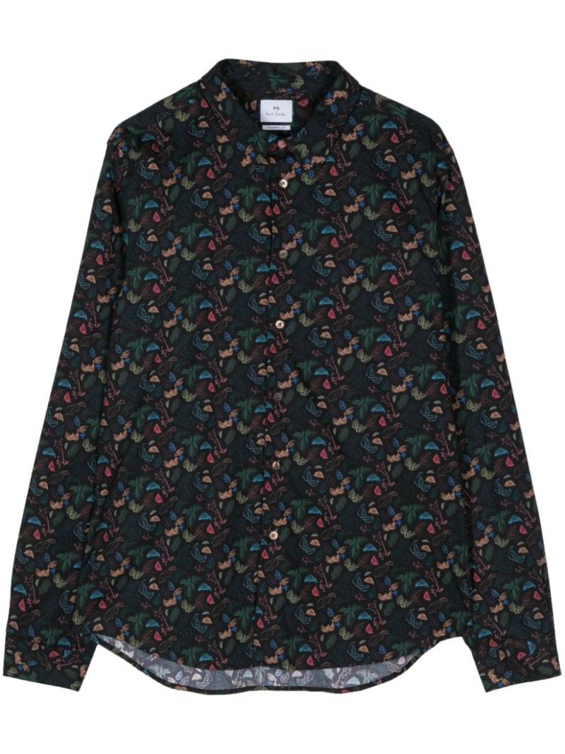 PS Paul Smith Leaf Print Tailored Shirt - Black von PS Paul Smith