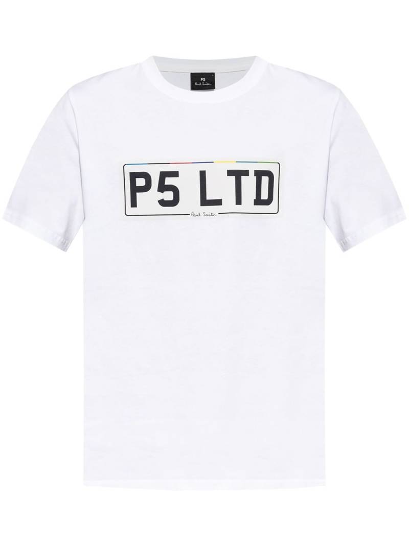 PS Paul Smith Number Plate-print cotton T-shirt - White von PS Paul Smith