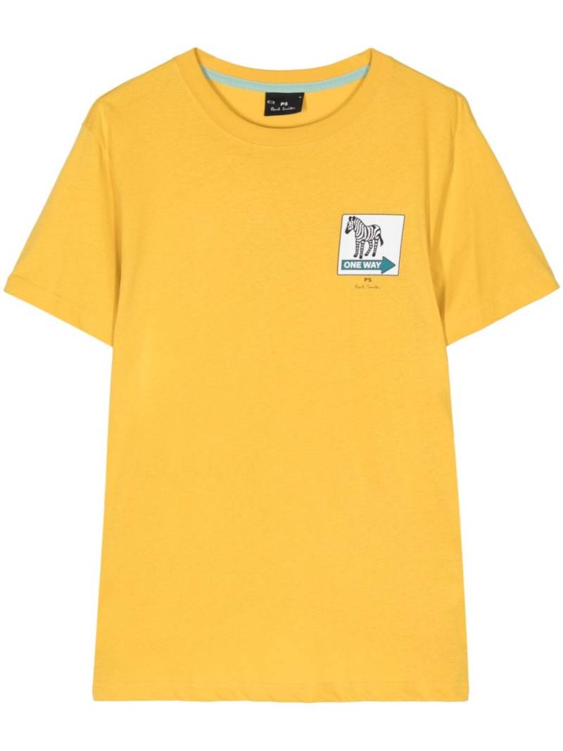 PS Paul Smith One Way Zebra Print T-shirt - Yellow von PS Paul Smith