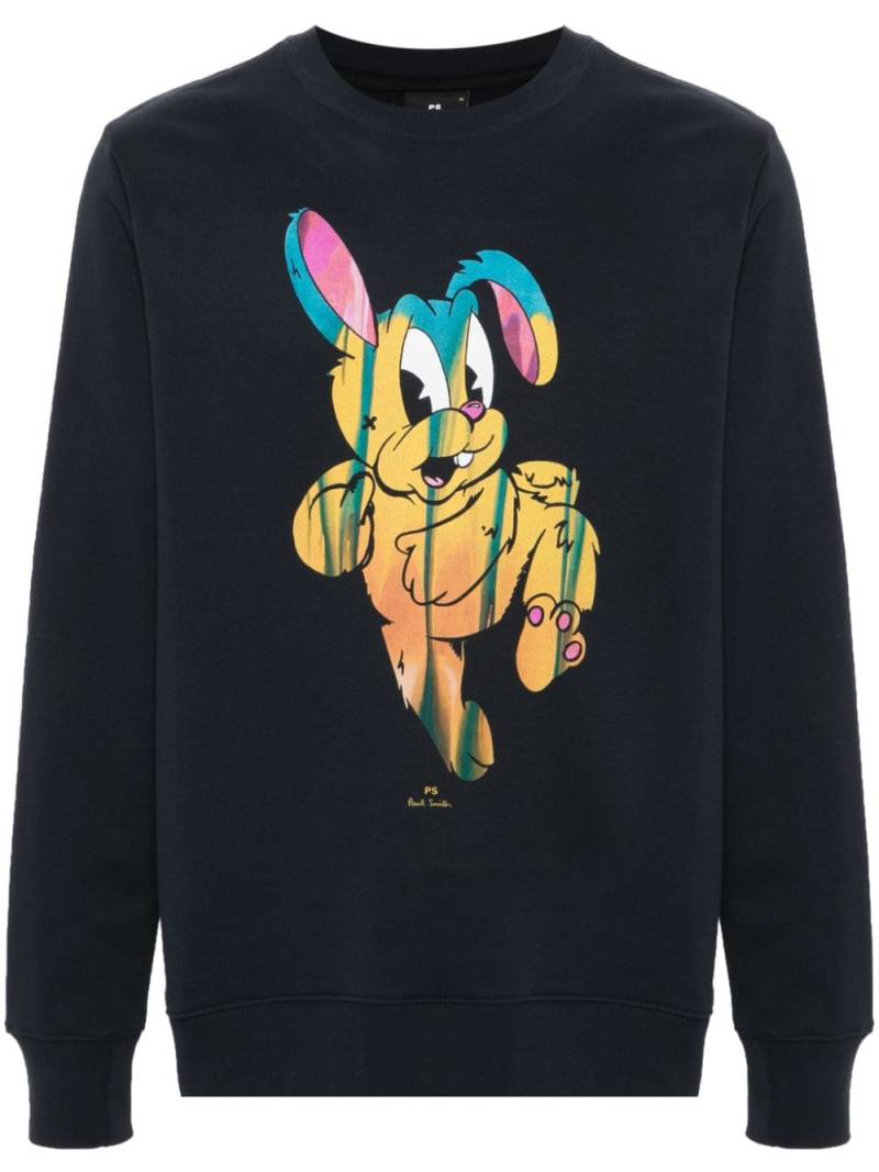 PS Paul Smith Painted Bunny-print sweatshirt - Blue von PS Paul Smith