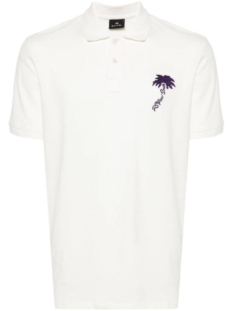 PS Paul Smith Palm-embroidered polo shirt - White von PS Paul Smith