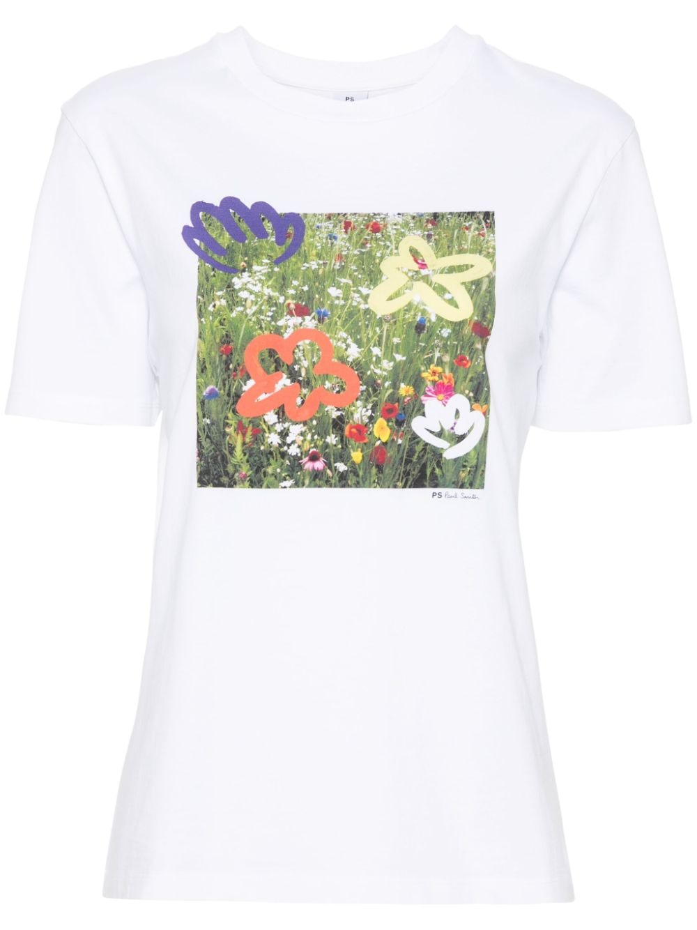 PS Paul Smith Wild Flowers cotton T-shirt - White von PS Paul Smith