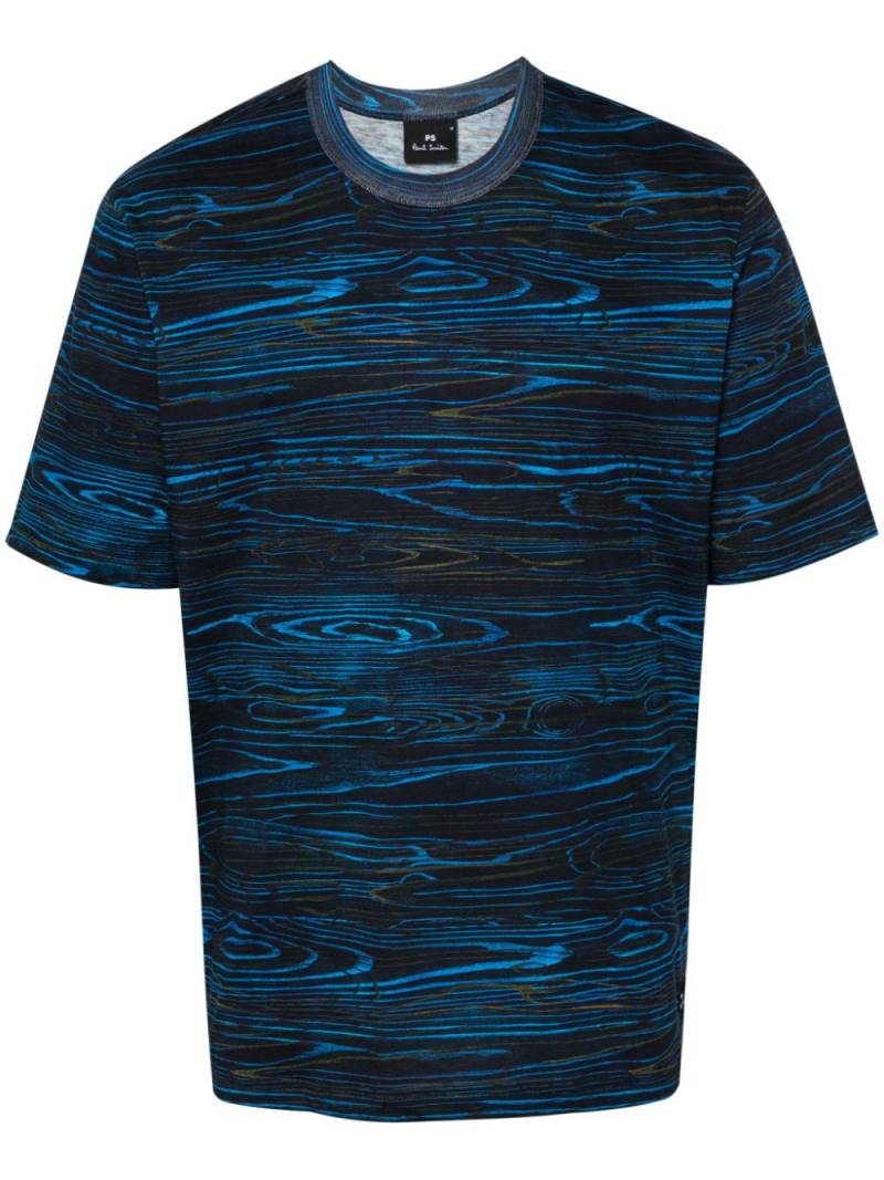 PS Paul Smith Woodgrain organic cotton T-shirt - Blue von PS Paul Smith