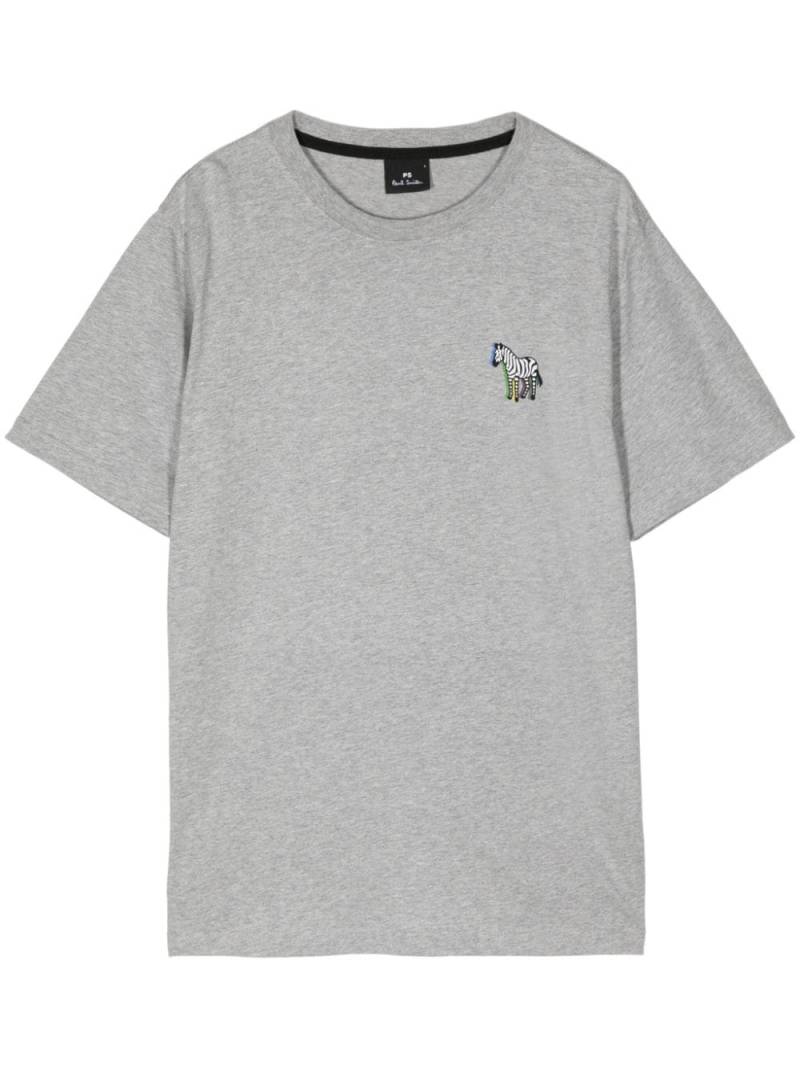 PS Paul Smith Zebra Embroidered Cotton T-shirt - Grey von PS Paul Smith