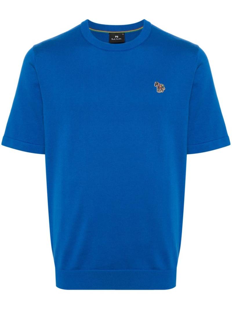 PS Paul Smith Zebra-patch organic cotton T-shirt - Blue von PS Paul Smith