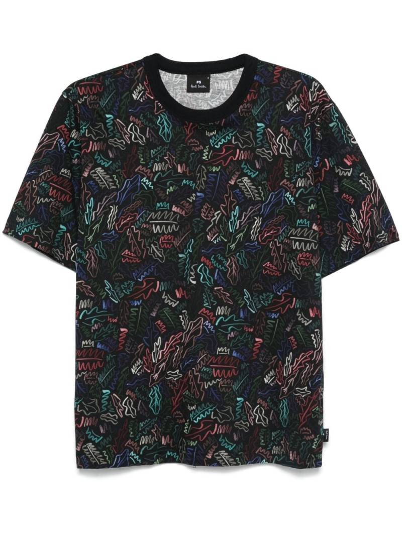 PS Paul Smith abstract-print T-shirt - Black von PS Paul Smith