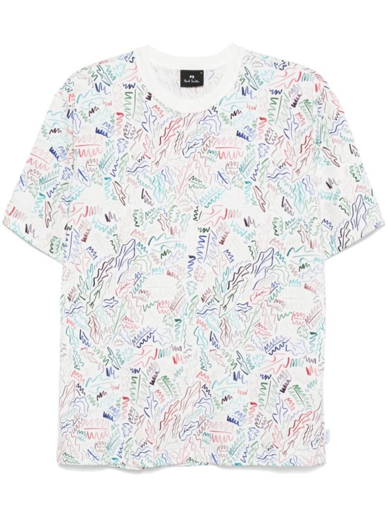 PS Paul Smith abstract-print T-shirt - White von PS Paul Smith