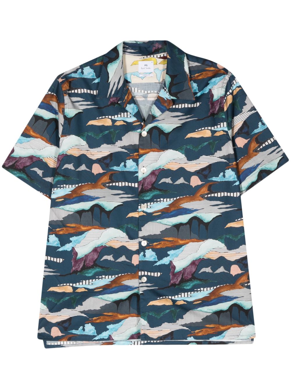 PS Paul Smith abstract-print cotton shirt - Blue von PS Paul Smith