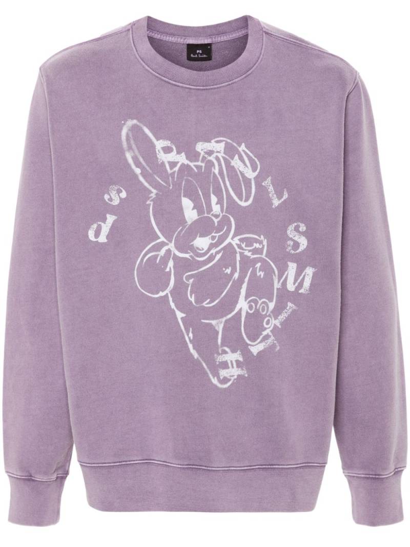 PS Paul Smith bunny-print cotton sweatshirt - Purple von PS Paul Smith