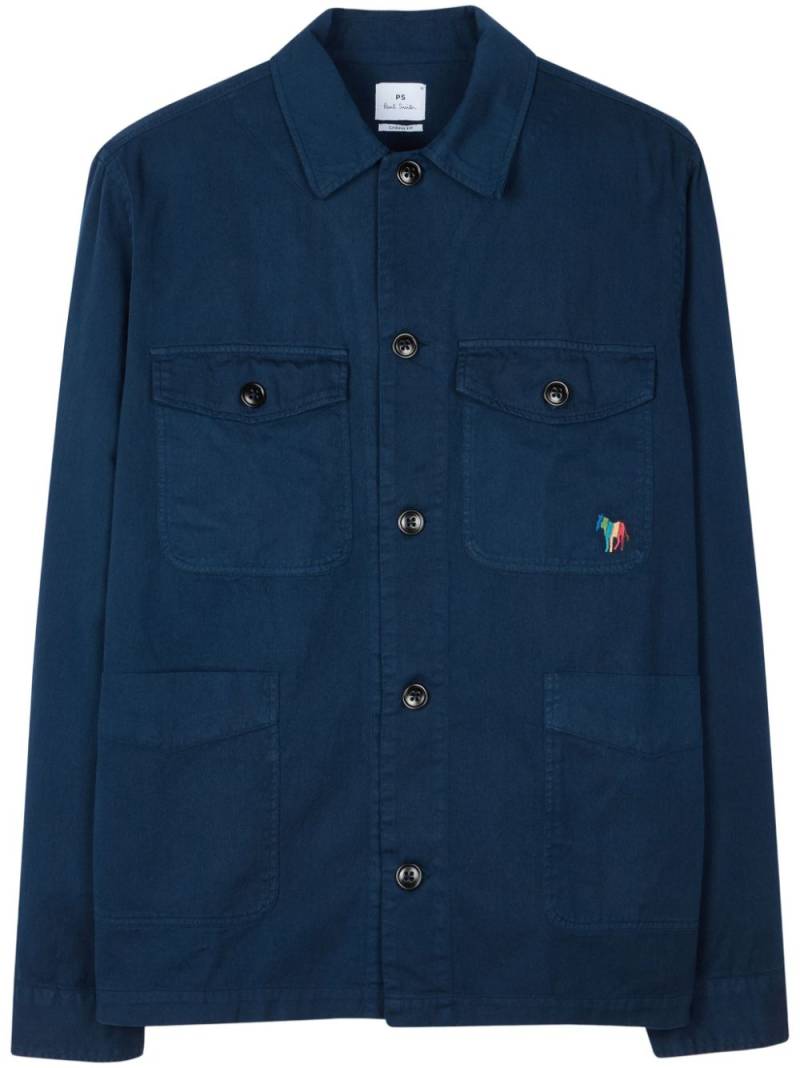 PS Paul Smith buttoned organic cotton shirt jacket - Blue von PS Paul Smith