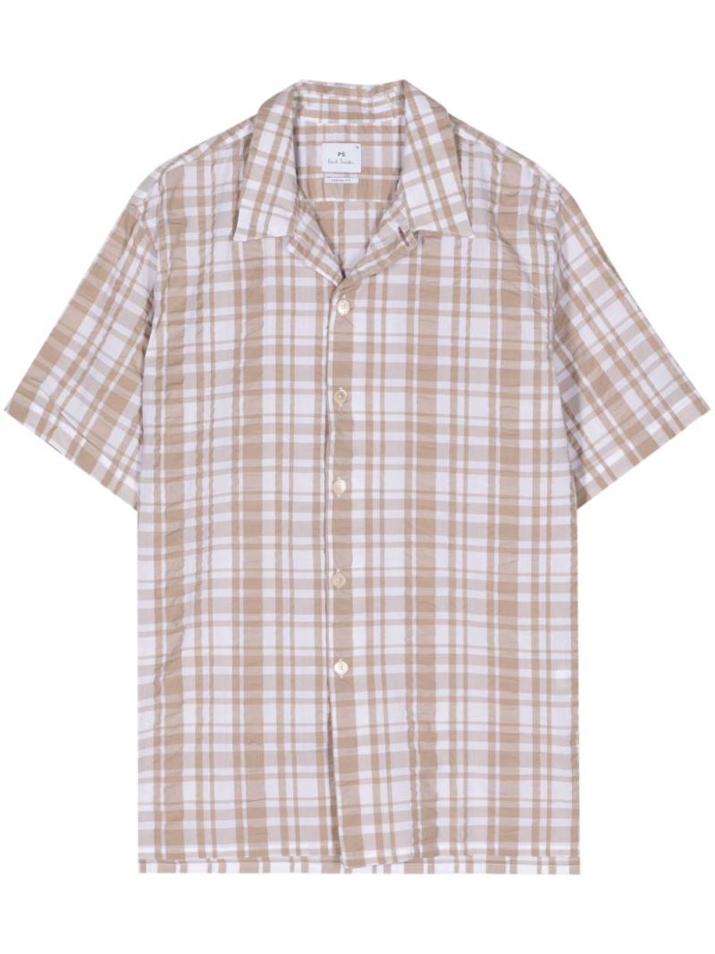 PS Paul Smith checkered cotton shirt - Neutrals von PS Paul Smith